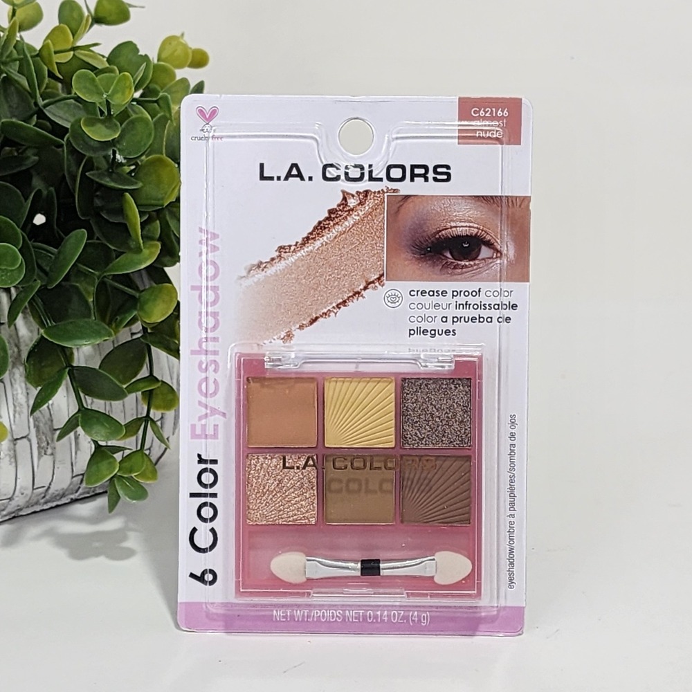 L. A. Colors 6 Color Eyeshadow Almost Nude Palette New Unopened Crease proof